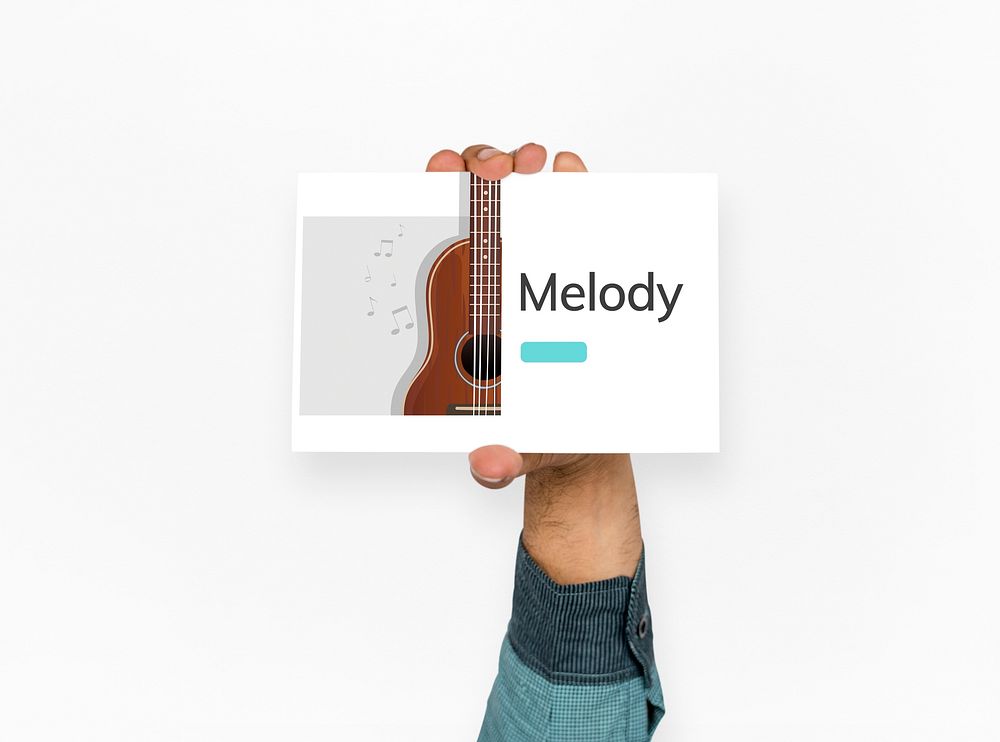 Hand hold music concept card