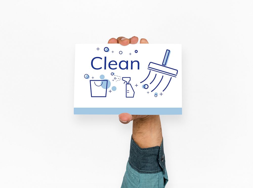 Illustration of home cleaning service on banner