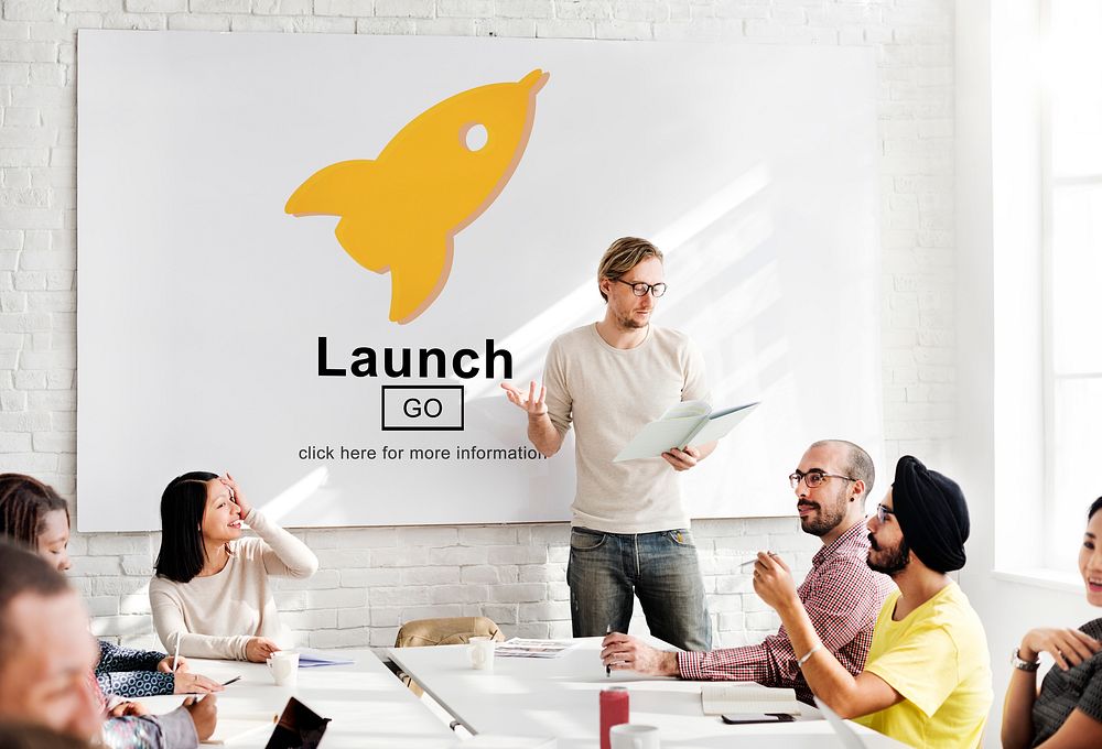 Launch Start Brand Introduce Rocket Ship Concept