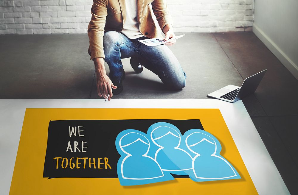 We Are Together Teamwork Illustration Concept
