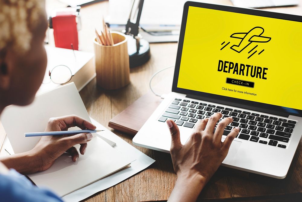 Departure Plane Check In Travel Concept