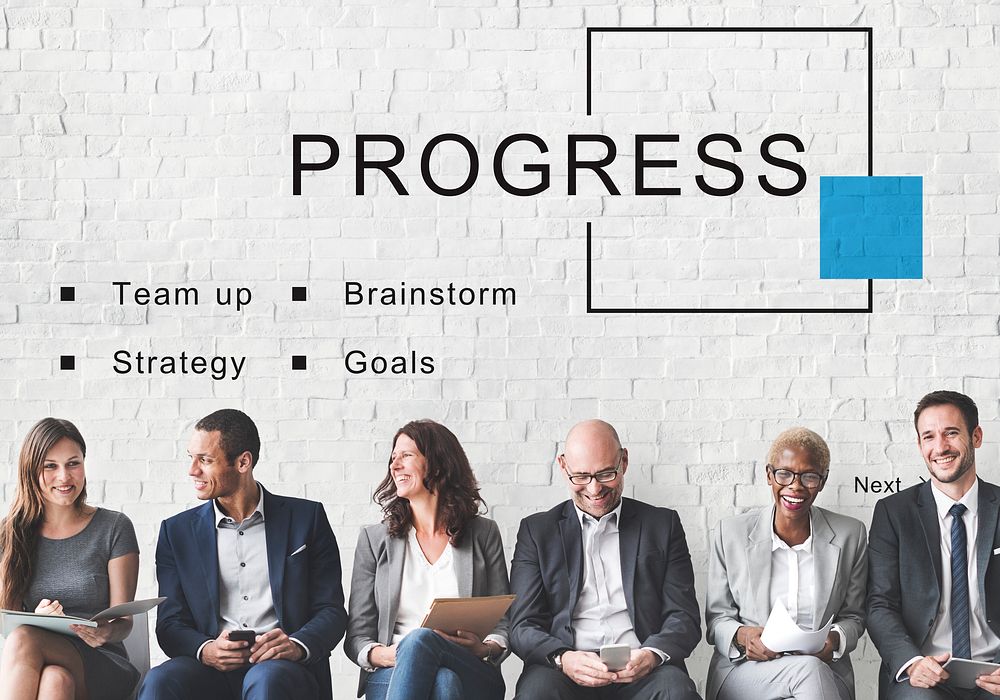 Progress Business Startup Strategy Goals Concept