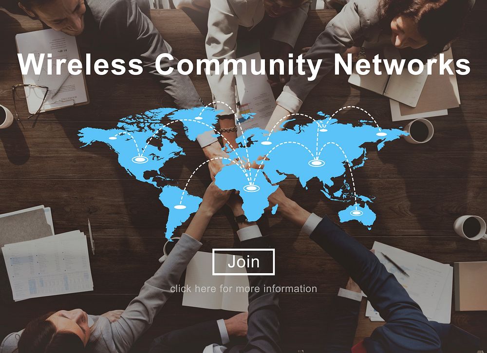 Wireless Community Networks Technology Hotspot Concept