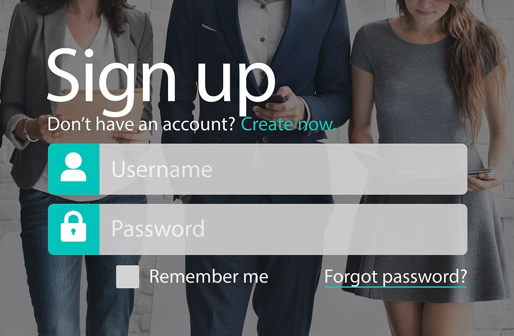 Create Login Connect Signup Technology Concept