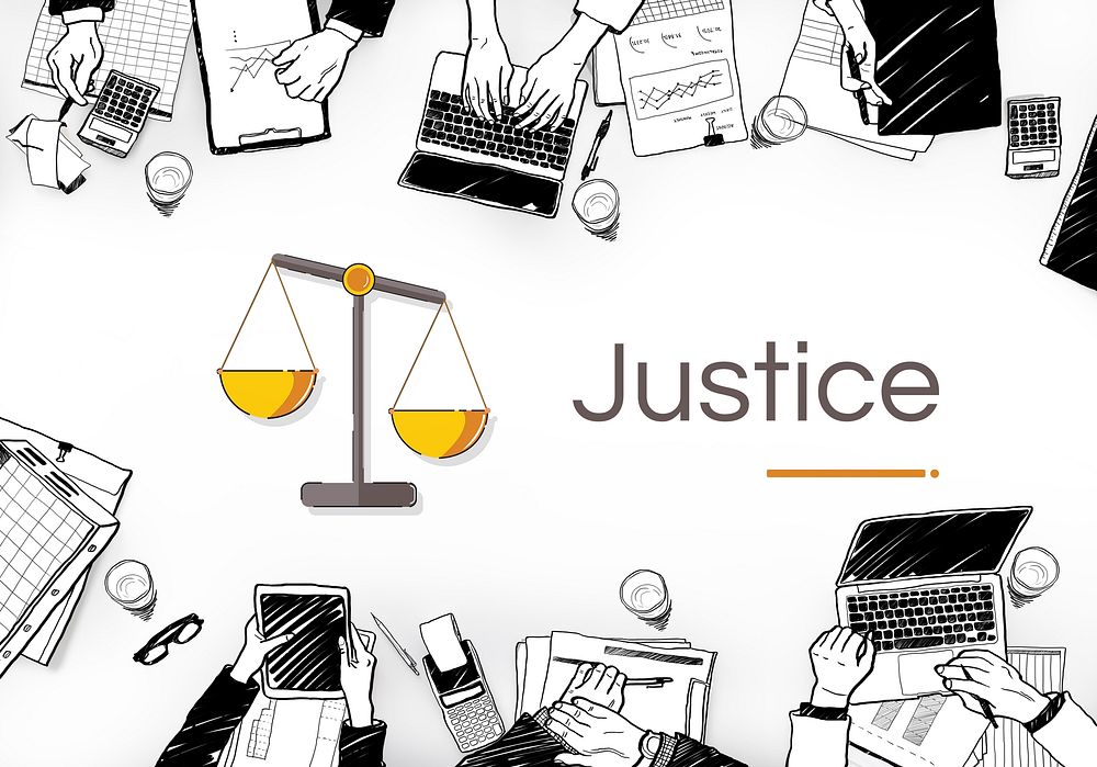 Illustration of justice judgement scale