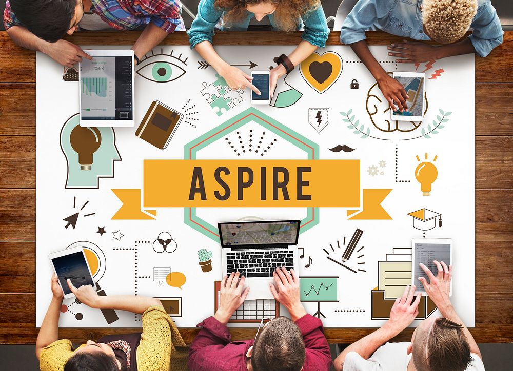 Aspire Aspiration Ambition Desire Goal Hope Concept