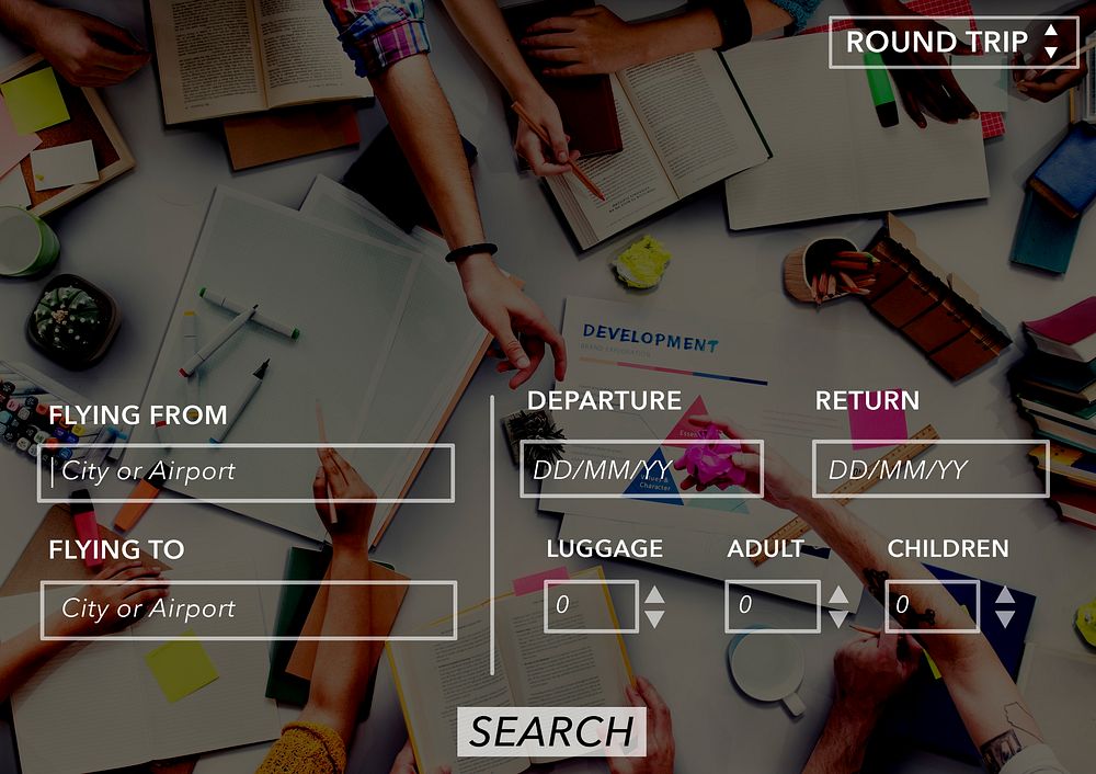 Flight Flying Form Online Search Concept