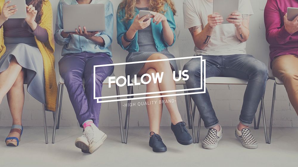 Follow Us Sharing Social Media Networking Internet Online Concept