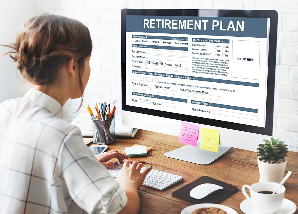 Retirement Plan Form Insurance Financial Concept