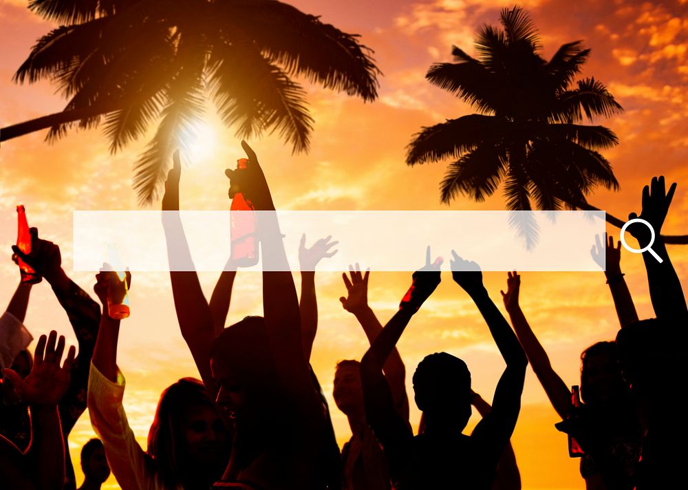 People Beach Party Summer Holiday Vacation Concept