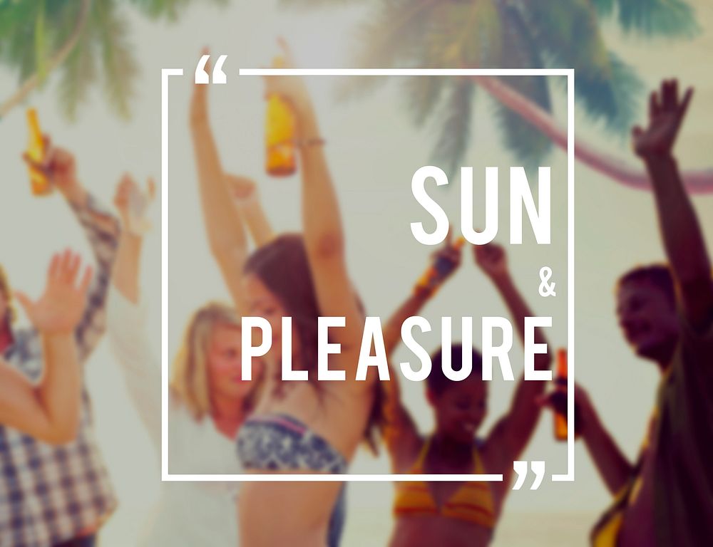 Sun and Pleasure Summer Friendship Beach Vacation Concept