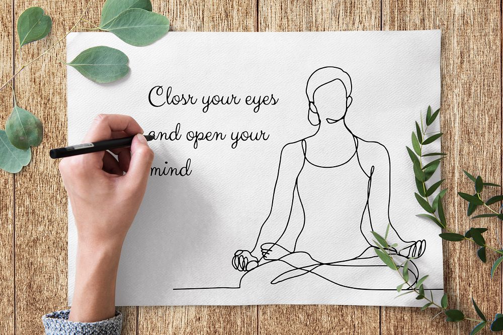 Yoga quote card, health & wellness photo