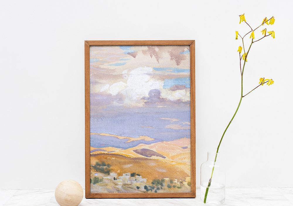 Landscape illustration frame, home decor