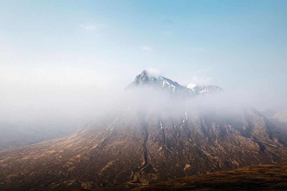 Misty mountain at Glen Coe in Scotland
