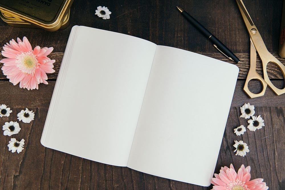 Blank floral abstract notebook