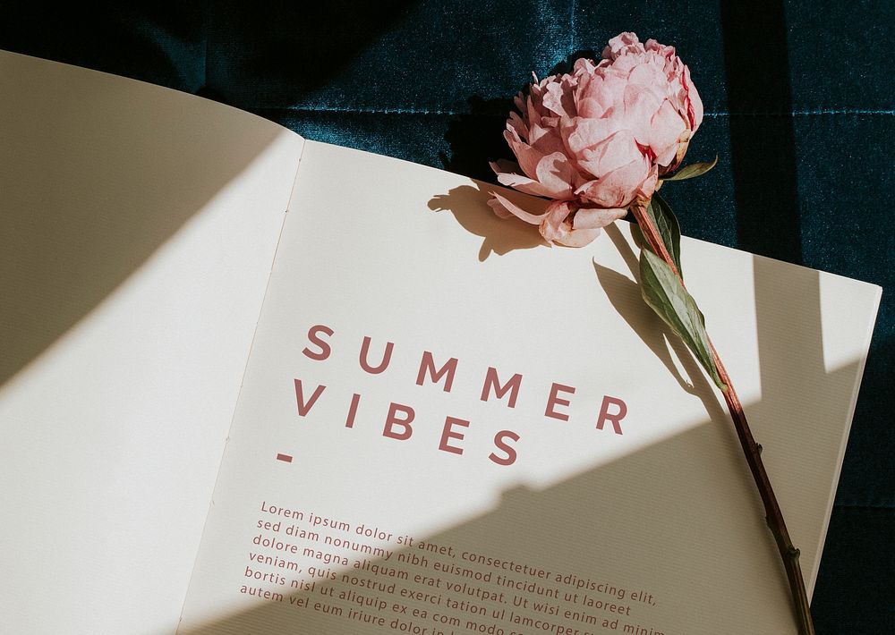 Summer vibes novel and a pip salmon flower