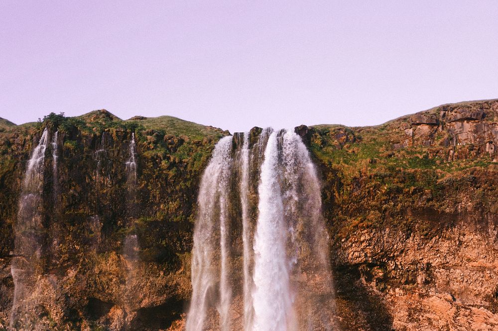 View of Seljalandsfoss waterfall in Iceland