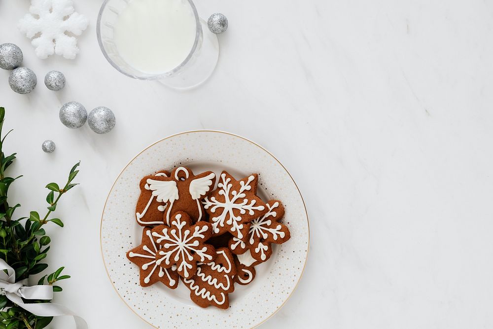 Traditional gingerbread cookie on a plate 
