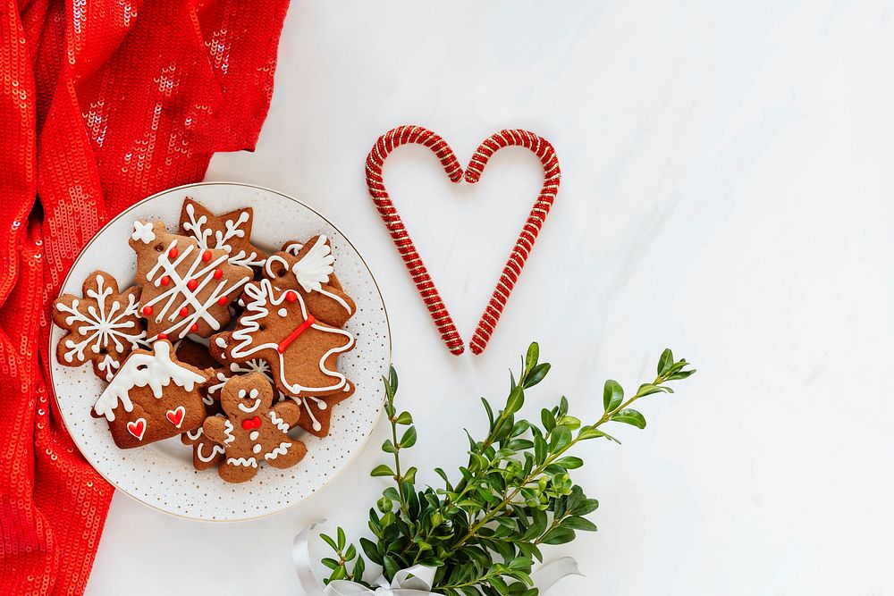 Traditional gingerbread cookie on a plate 