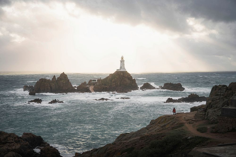 La Corbiere Lighthouse on Isle of Jersey, Scotland