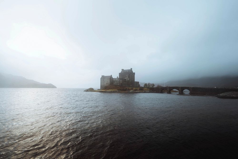 Misty view of Eilean Donan Castle, United Kingdom