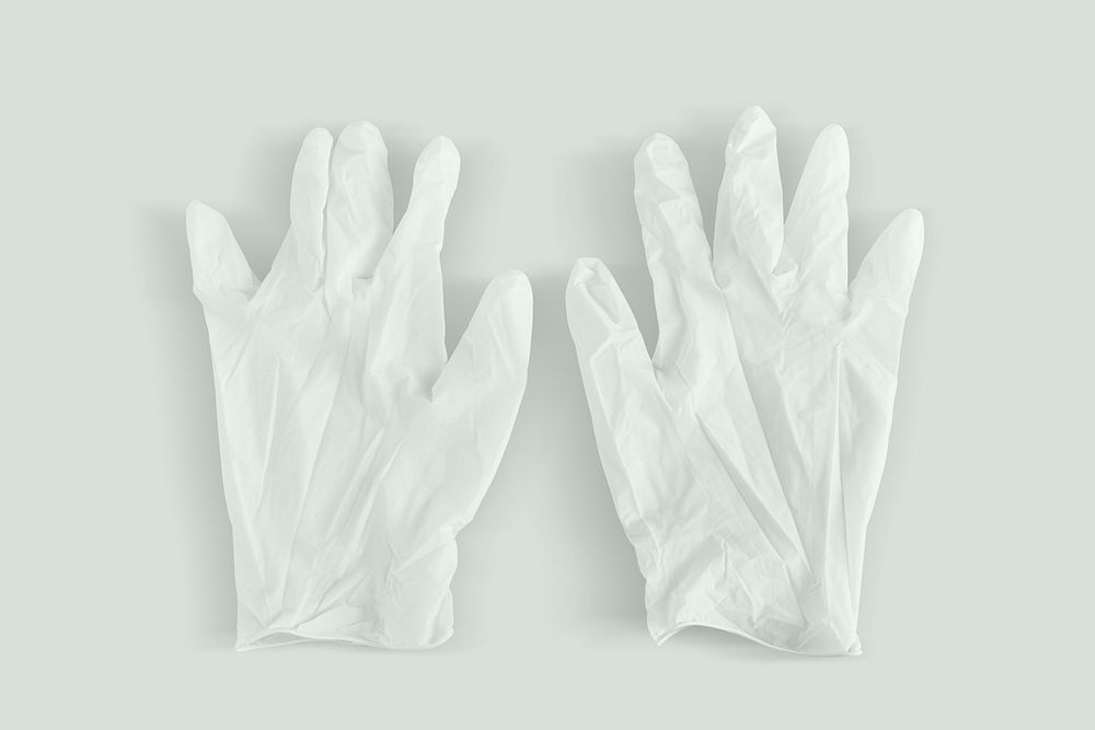 White latex gloves to prevent coronavirus contamination