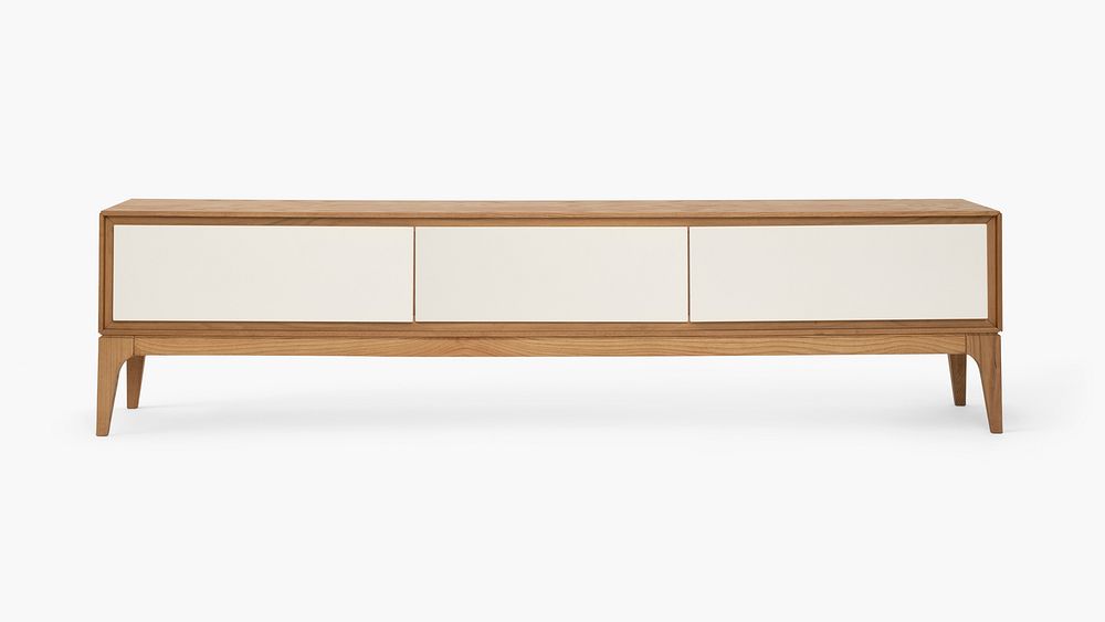 White Japandi cabinet wooden furniture