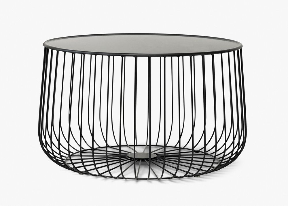 Cage side table in industrial design