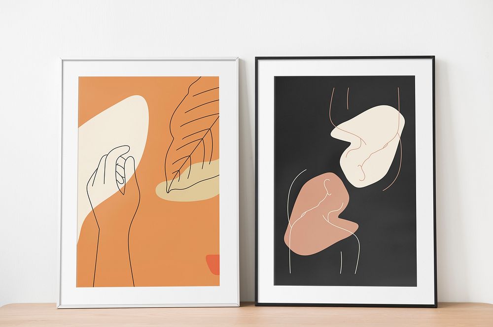 Abstract illustration in frames, home decor