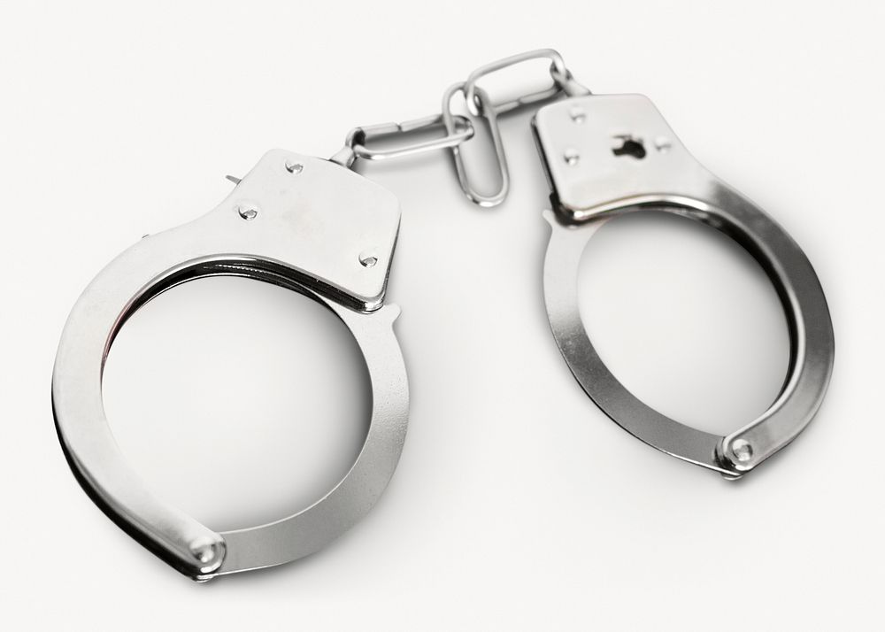 Steel handcuffs, object isolated image