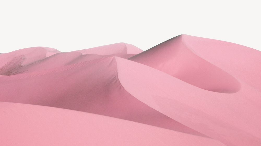 Pink desert computer wallpaper, nature border background psd