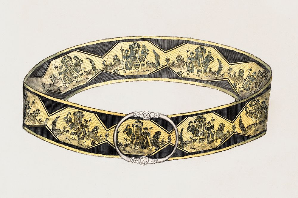 Belt (ca. 1935&ndash;1942) by Nancy Crimi. Original from The National Galley of Art. Digitally enhanced by rawpixel.