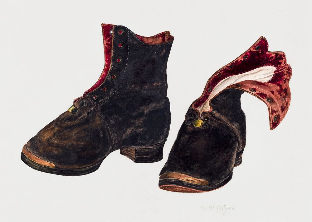 Boy's Shoes (1935/1942) by Marjorie McIntyre Original from The National Galley of Art. Digitally enhanced by rawpixel.