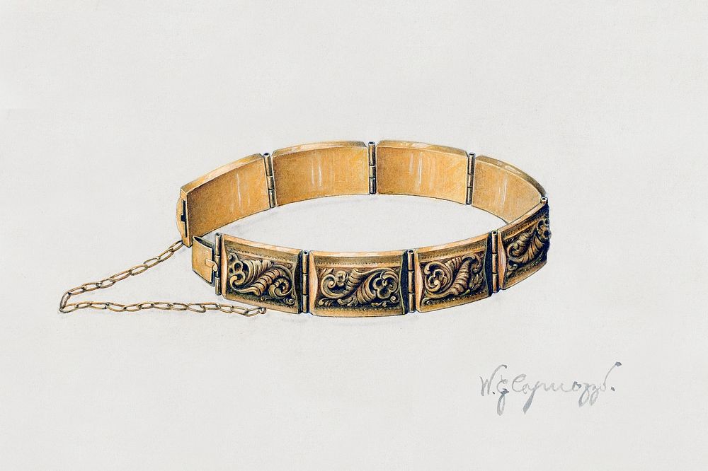 Bracelet (c. 1939) by Walter G. Capuozzo. Original from The National Gallery of Art. Digitally enhanced by rawpixel.
