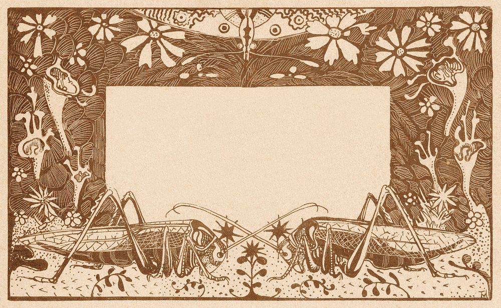 Vintage grasshopper frame, remix from artworks by Theo van Hoytema