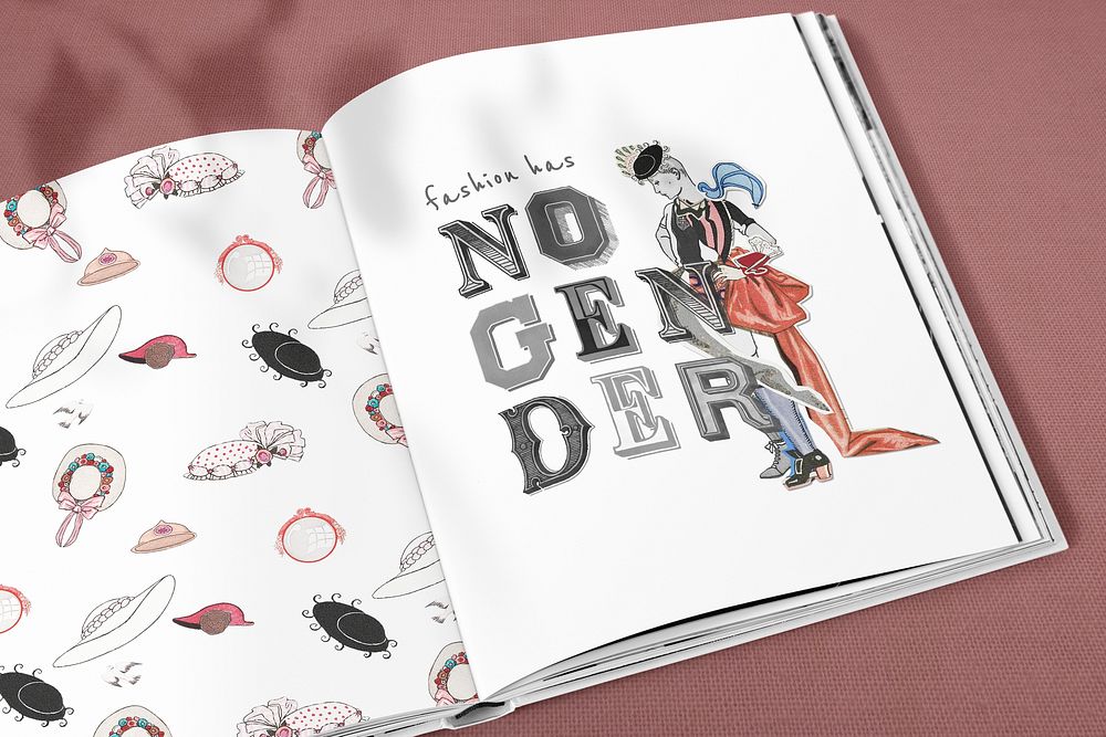 Fashion has no gender magazine, remix from artworks by George Barbier