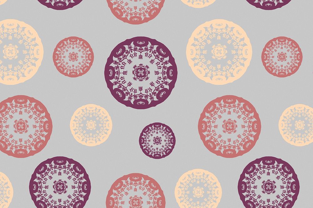 Vintage colorful mandala pattern background, remixed from Noritake factory china porcelain tableware design