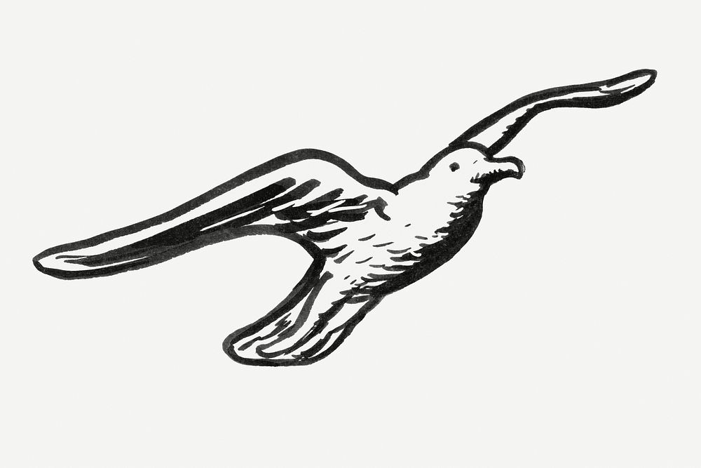 Vintage seagull hand drawn illustration, remixed from artworks from Leo Gestel