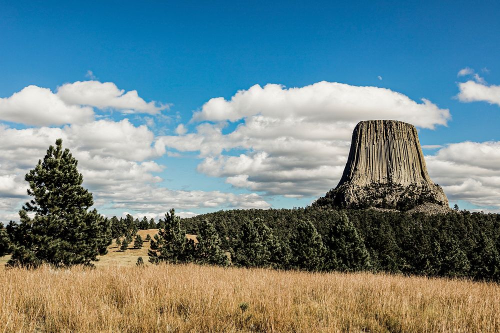 America's first declared national monument Devils Tower in northeastern Wyoming. Original image from Carol M.…