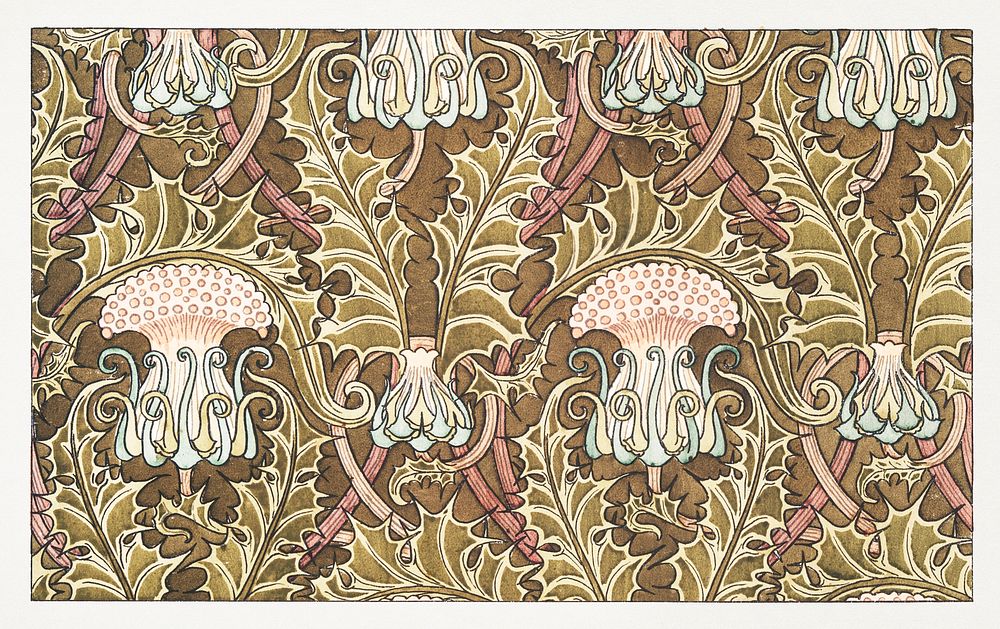 Art nouveau thistle flower pattern design resource