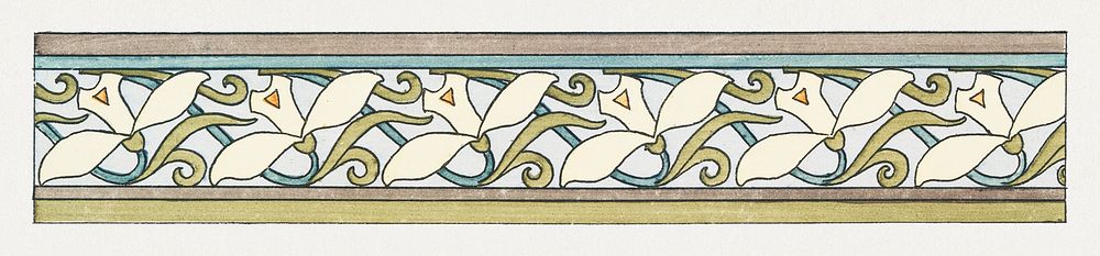 Art nouveau snowdrops flower pattern design resource