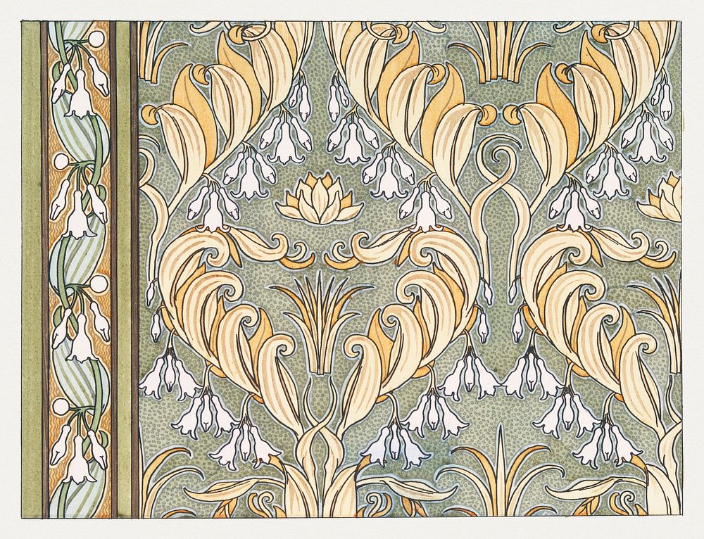 Art nouveau flower pattern design resource