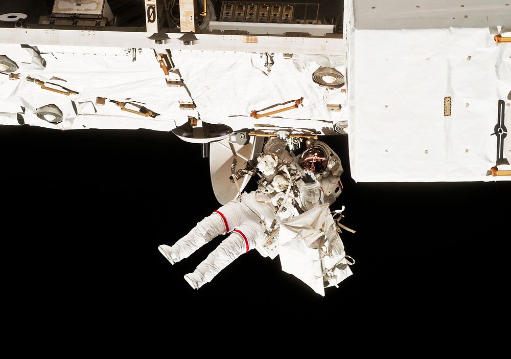 NASA astronaut Rick Mastracchio during EVA 1. Original from NASA. Digitally enhanced by rawpixel.