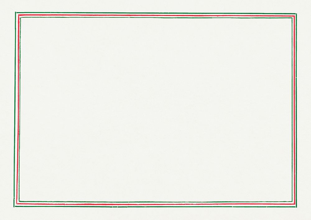 Vintage rectangle green and red line frame design element