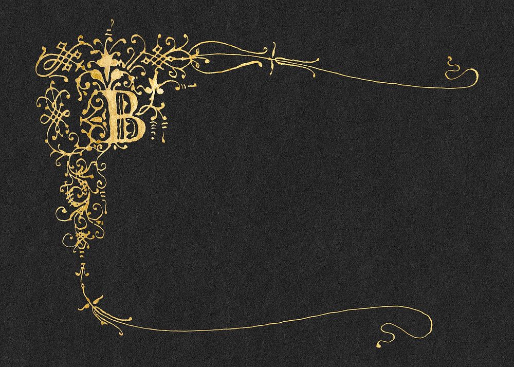 Vintage gold B flourish ornamental background