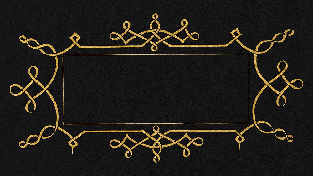 Gold filigree vintage frame border