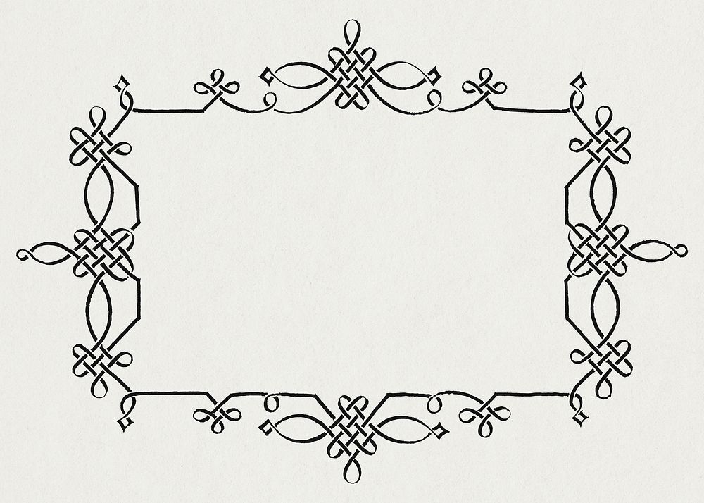 Black filigree vintage frame border
