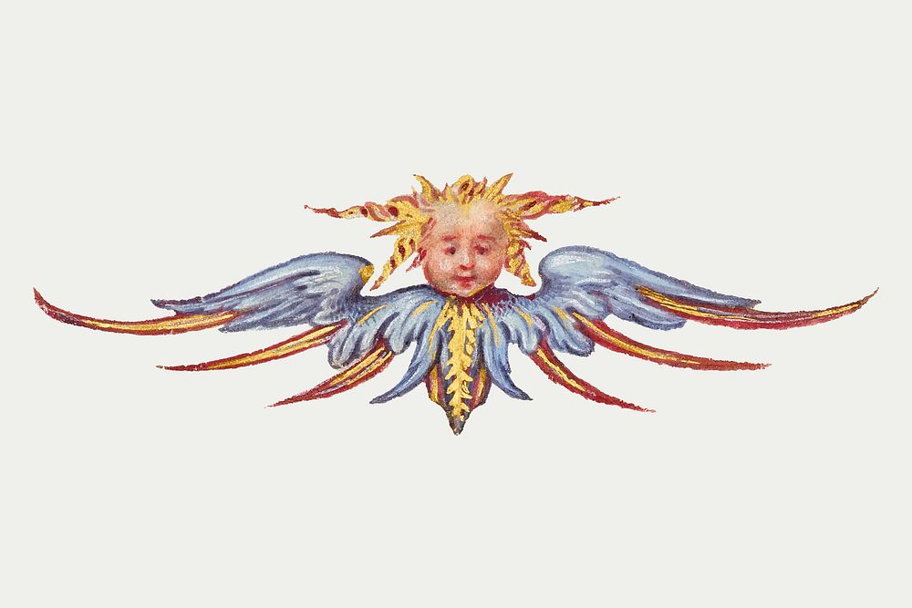 Cherub medieval creature vector winged child