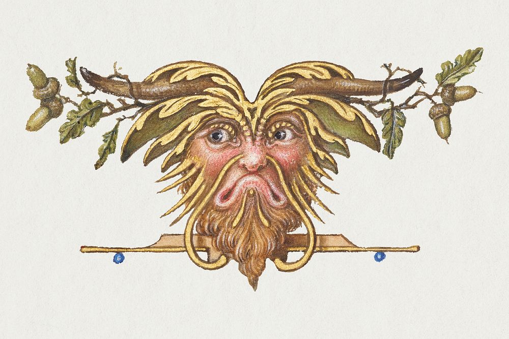 Mythical creature troll medieval head illustration
