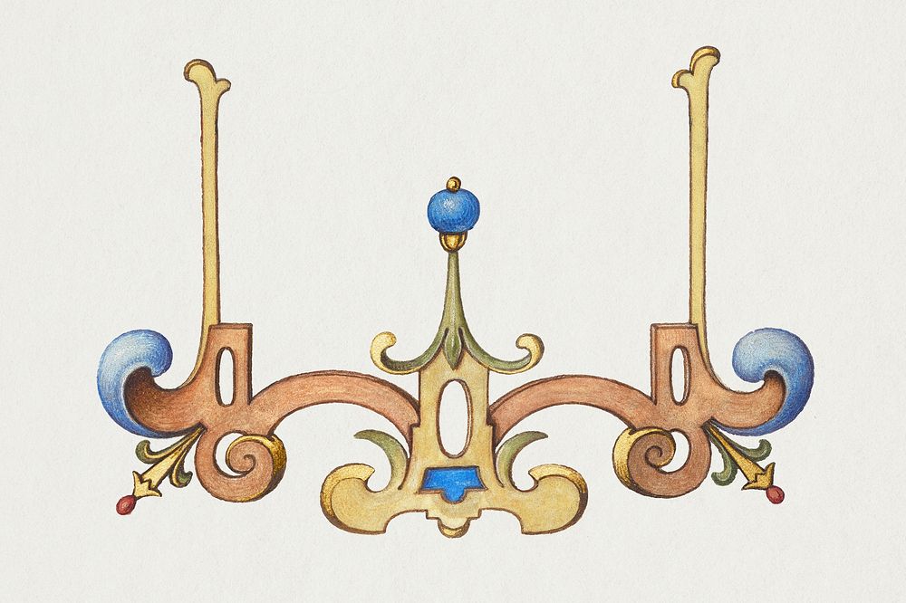 Victorian emblem psd ornamental decorative